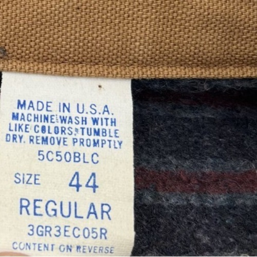 Vintage 70s Wrangler Big Ben Blanket Lined Canvas Barn Chore Coat Jacket Mens 44 - Picture 2 of 12